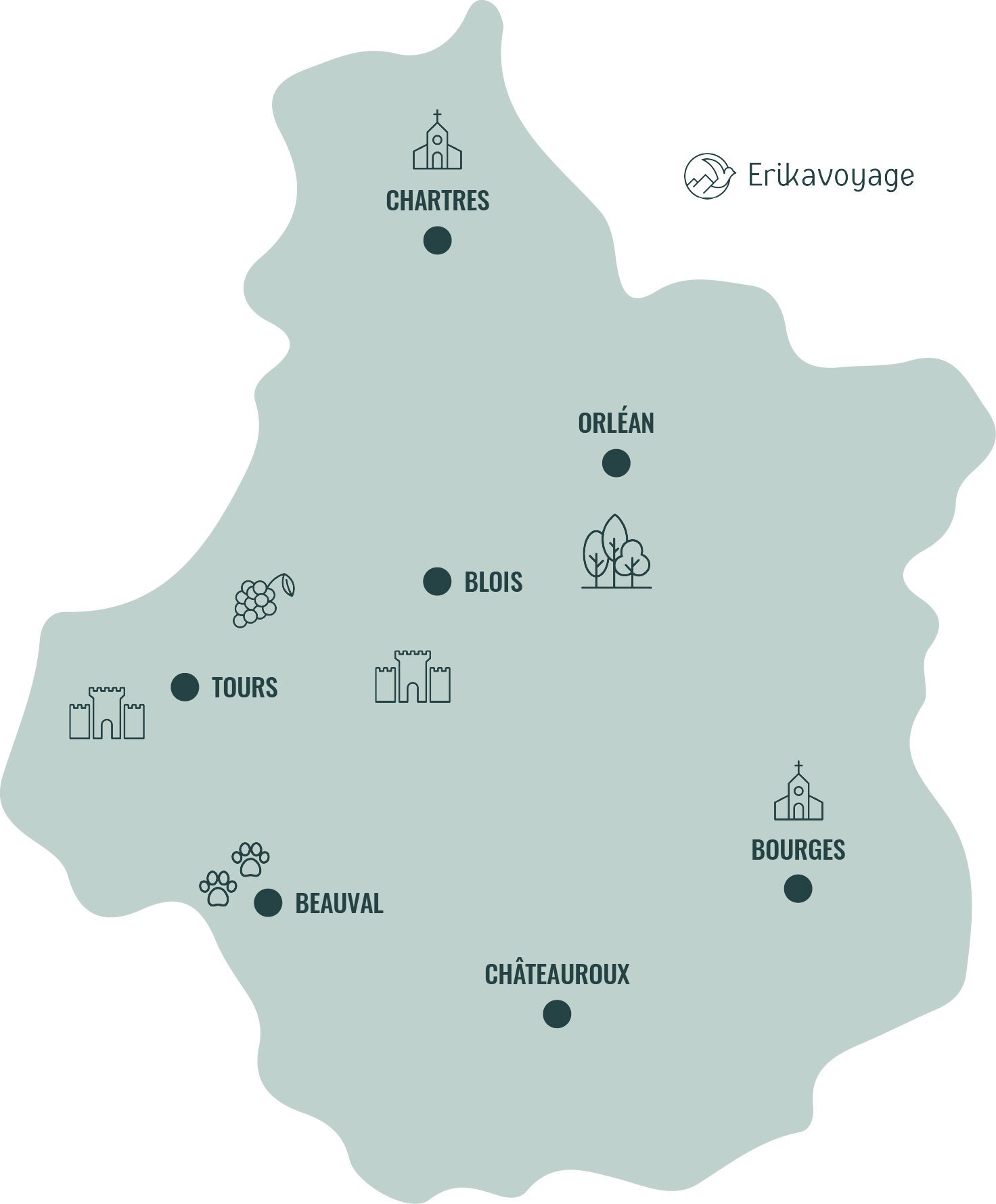 Carte touristique Centre-val-de-Loire
